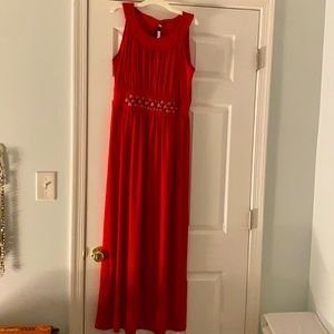 Scarlet Red Sleeveless Maxi Dress